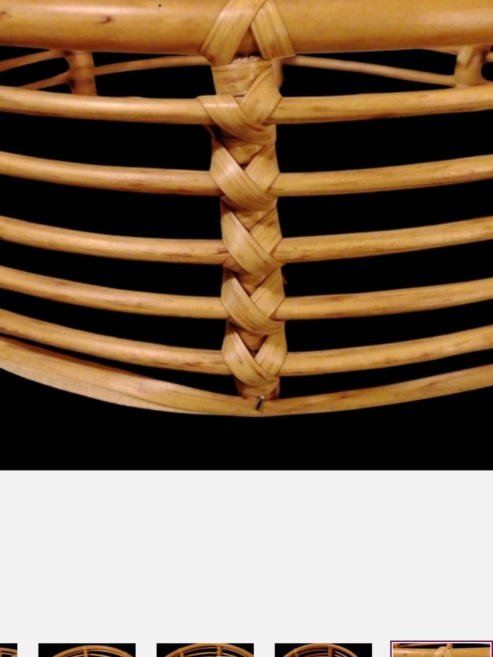 Handcrafted Tan Rattan Round Serving Tray - Picture 4 of 8